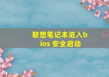 联想笔记本进入bios 安全启动